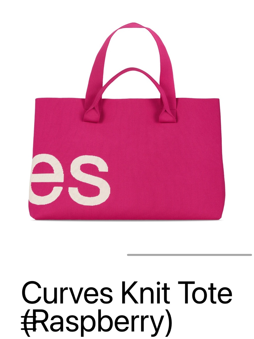 Knit Logo Tote Bag - Raspberry Pink